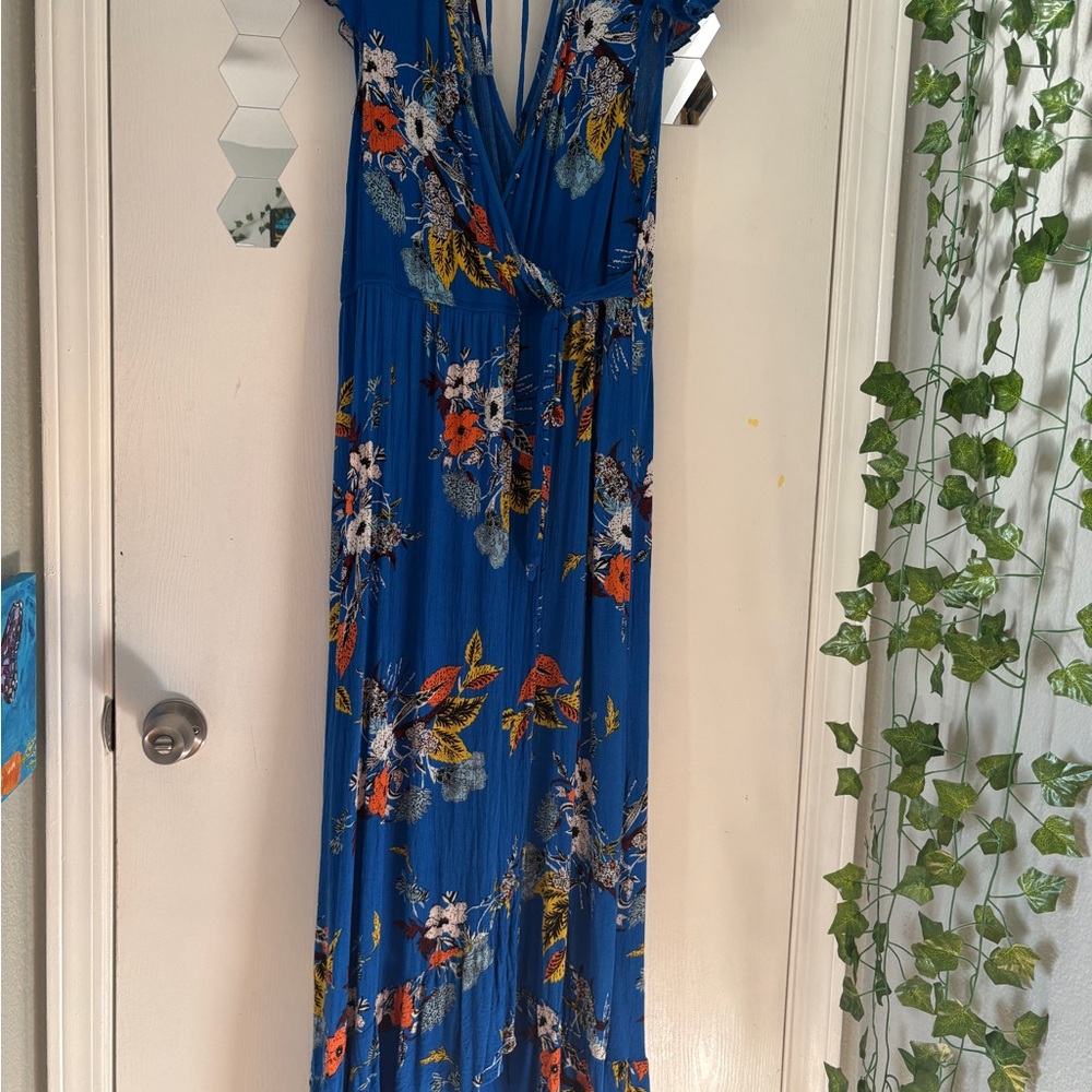 Band of Gypsies Blue Floral High Low Dress